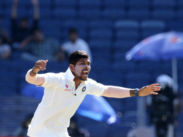 Umesh Yadav celebrates after dismissing Matthew Wade. Photo courtesy: BCCI 