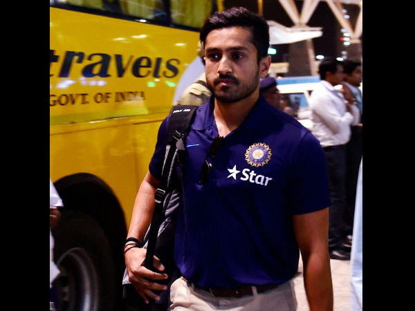Local boy Karun Nair arrives