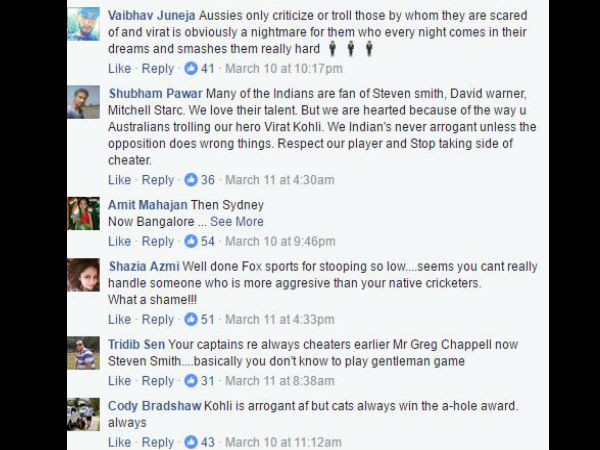 Indians said they admire Smith, Warner and Starc