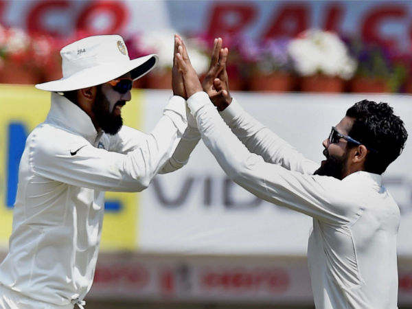 Jadeja celebrates fall of Matthew Wade's wicket
