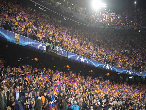 Barcelona fans flocked the stadium in numbers (Image courtesy: Barcelona Twitter handle) Barcelona fans flocked the stadium in numbers (Image courtesy: Barcelona Twitter handle)