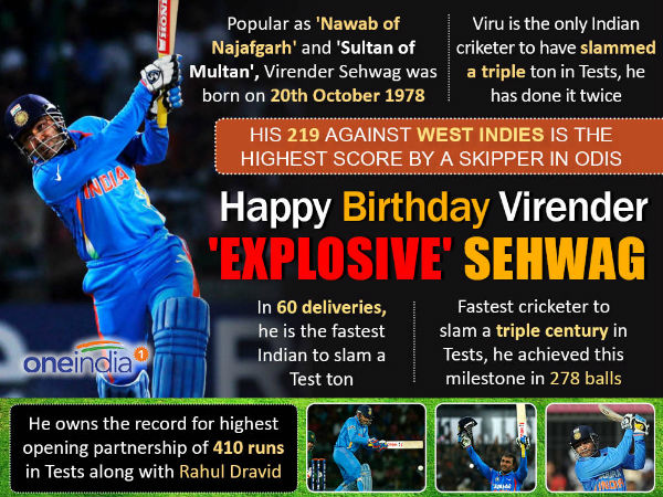 Here are a few achievements of Sehwag
