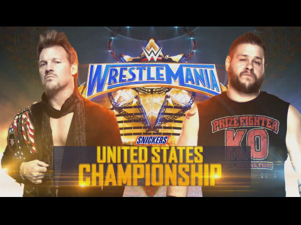 Chris Jericho (left) vs. Kevin Owens at Wrestlemania (image courtesy Twitter) Chris Jericho (left) vs. Kevin Owens at Wrestlemania (image courtesy Twitter)