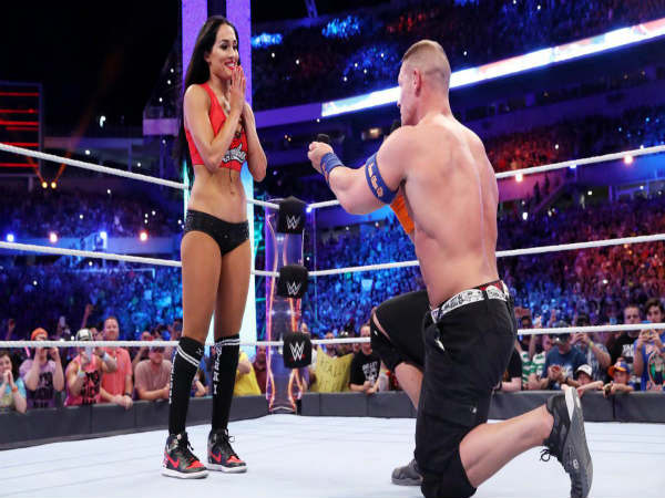 John Cena (right) proposes to Nikki Bella (Image courtesy: wwe.com) John Cena (right) proposes to Nikki Bella (Image courtesy: wwe.com)