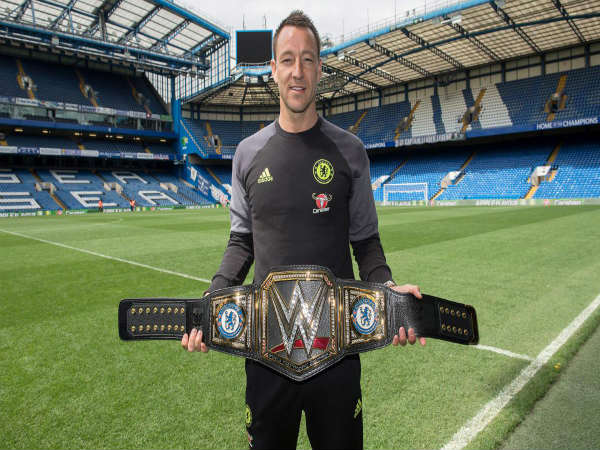 John Terry with the custom WWE belt (Image courtesy: wwe.com) John Terry with the custom WWE belt (Image courtesy: wwe.com)
