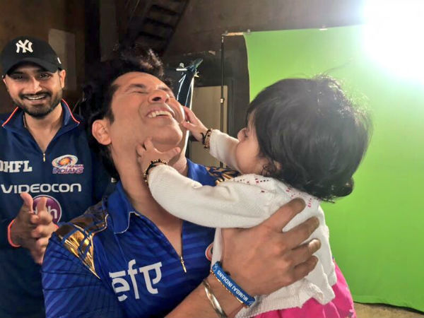Sachin with baby Hinaya