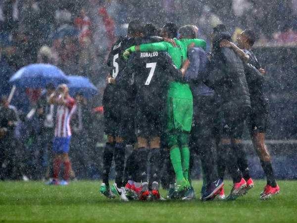 Real Madrid players celebrate