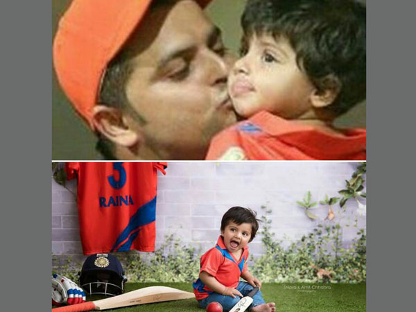 Suresh Raina with his daughter