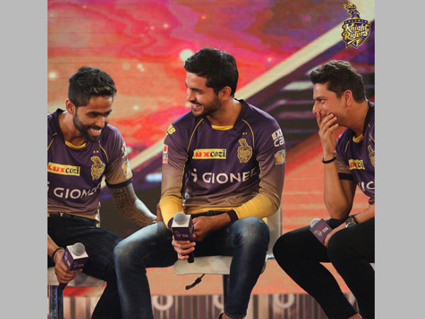 From left: Suryakumar Yadav, Manish Pandey and Kuldeep Yadav