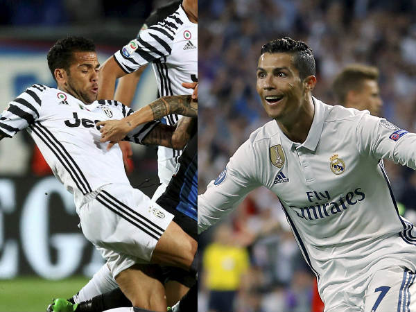 Dani Alves (left) and Cristiano Ronaldo