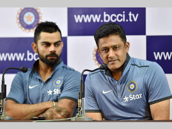 File photo: Kohli (left) and Kumble File photo: Kohli (left) and Kumble