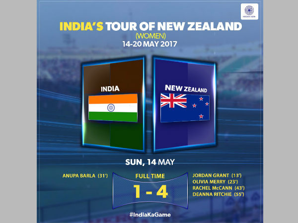 India women 1-4 New Zealand (Image courtesy: Hockey India Twitter handle) India women 1-4 New Zealand (Image courtesy: Hockey India Twitter handle)