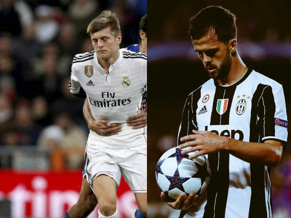 Toni Kroos (left) and Miralem Pjanic