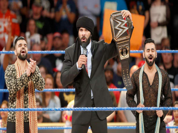 Jinder Mahal (centre) (Image courtesy: wwe.com) Jinder Mahal (centre) (Image courtesy: wwe.com)