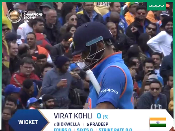 Virat Kohli departs for duck
