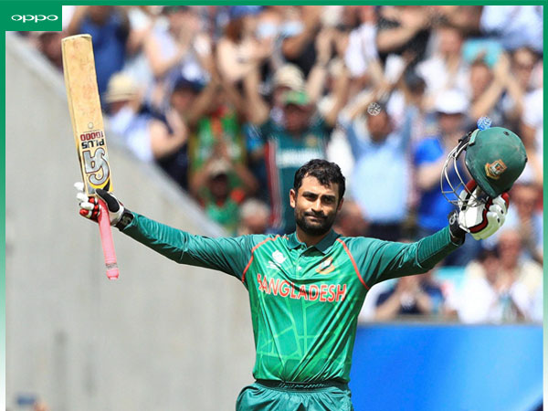 Tamim Iqbal celebrates his ton. A OPPO moment of the match