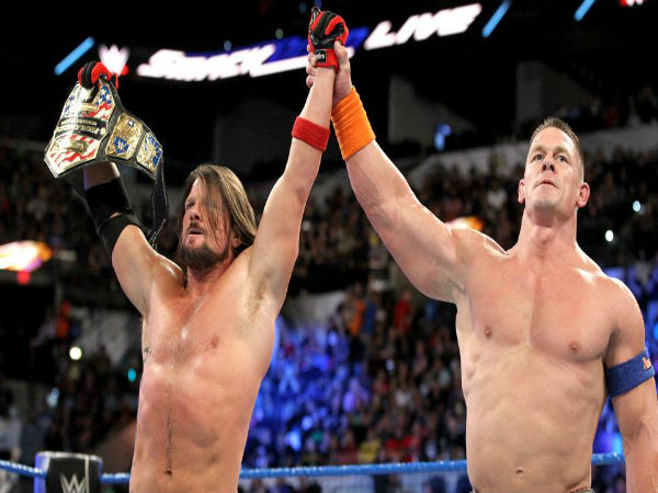 AJ Styles (left) and John Cena (image courtesy WWE.com) AJ Styles (left) and John Cena (image courtesy WWE.com)