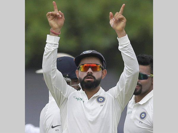Virat Kohli celebrates a wicket during Galle Test Virat Kohli celebrates a wicket during Galle Test