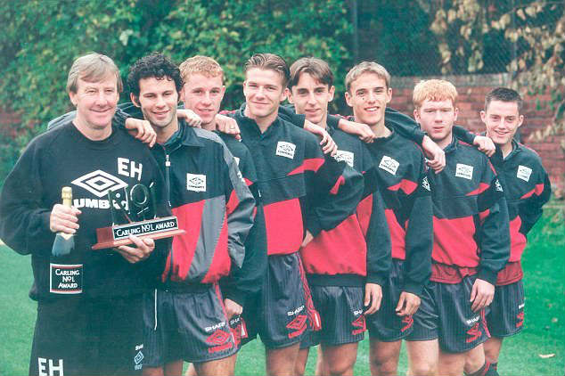 Eric Harrison with Manchester United youth team in 1992