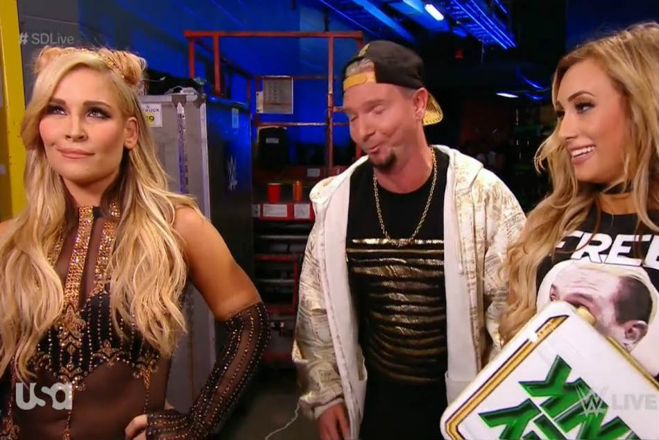 From left, Natalya, Ellsworth & Carmella (image courtesy Youtube) From left, Natalya, Ellsworth & Carmella (image courtesy Youtube)