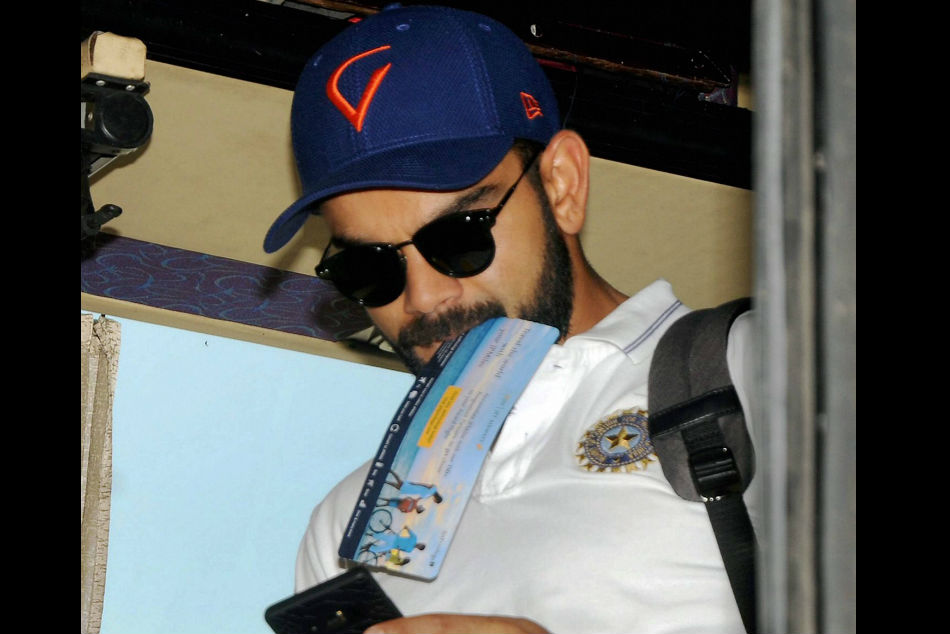 Skipper Virat Kohli leaves for Guwahati from Birsa Munda International Airport, Hinoo in Ranchi.