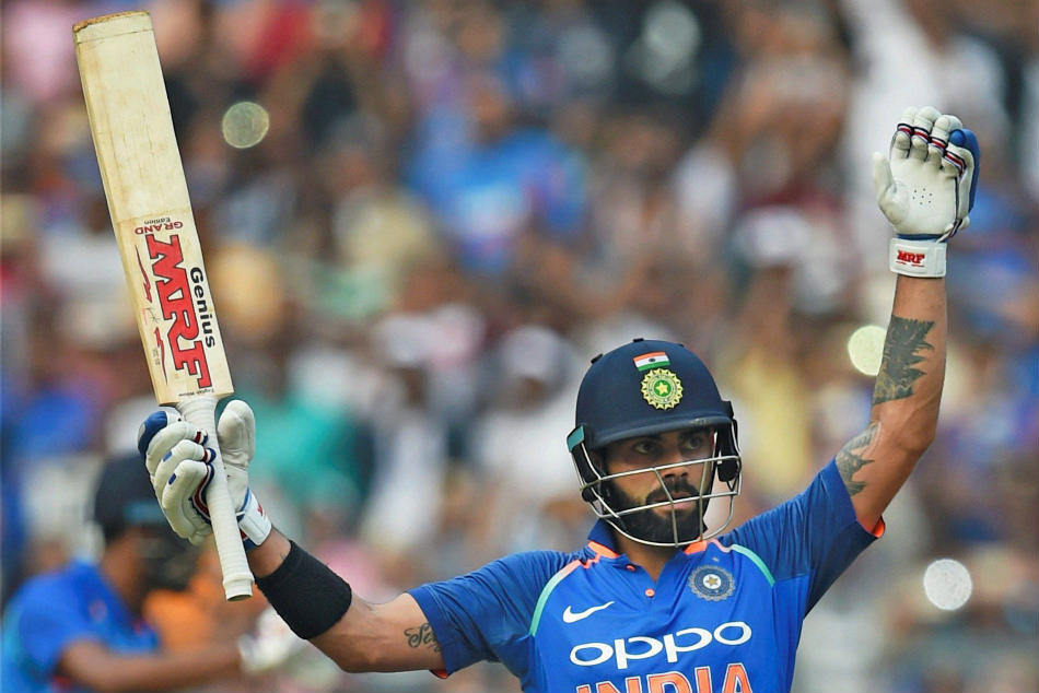 Virat Kohli celebrates his 31st ODI century during the first match against New Zealand Virat Kohli celebrates his 31st ODI century during the first match against New Zealand