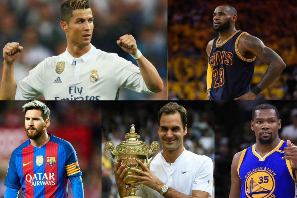 Cristiano Ronaldo, LeBron James, Lionel Messi, Roger Federer and Kevin Durant takes the first five spot on Forbes list of highest-paid athletes in the year 2017.