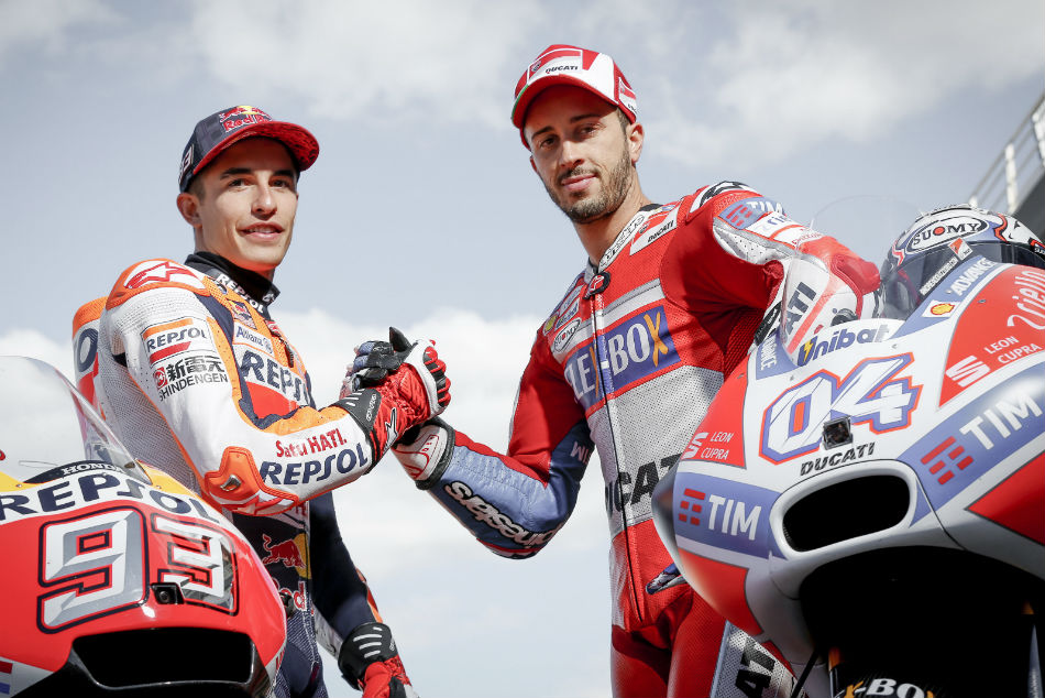 Marc Marquez, left, and Andrea Dovizioso Marc Marquez, left, and Andrea Dovizioso