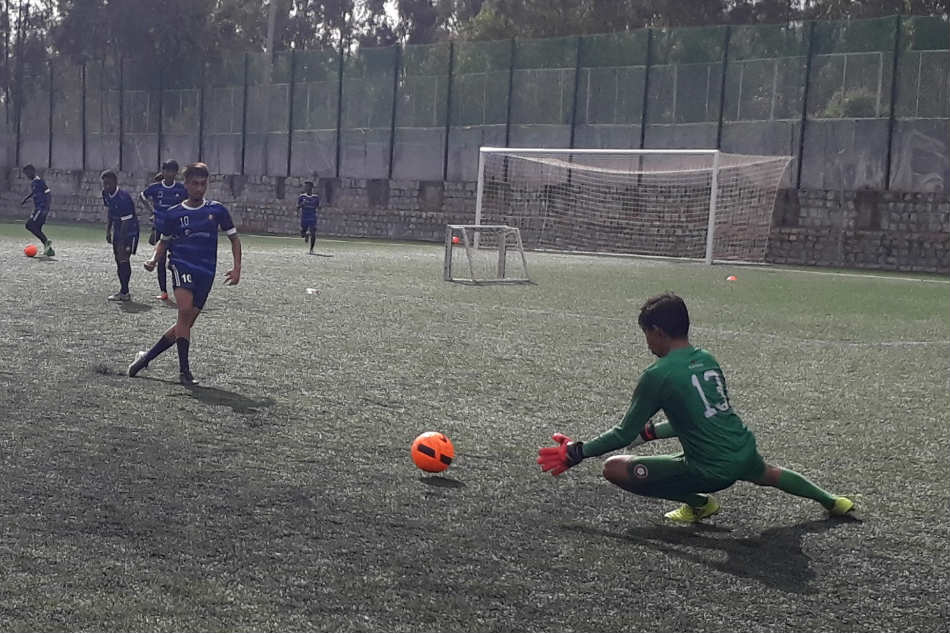 Ozone FC's Under-15 players during a training session