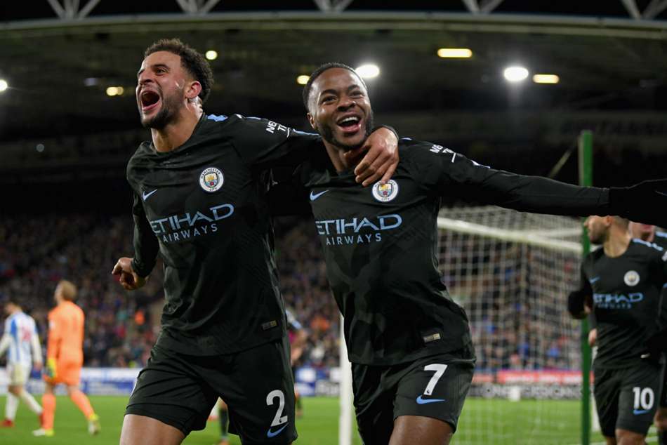 Manchester City winger Raheem Sterling (right) Manchester City winger Raheem Sterling (right)