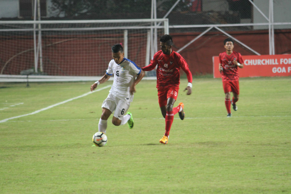 Action from the I-League match between Churchill Brothers and Indian Arrows