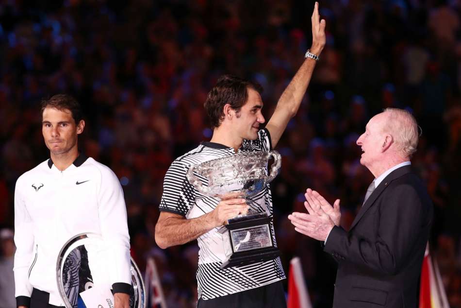 Roger Federer and Rafael Nadal (left) during last year's presentation ceremony Roger Federer and Rafael Nadal (left) during last year's presentation ceremony