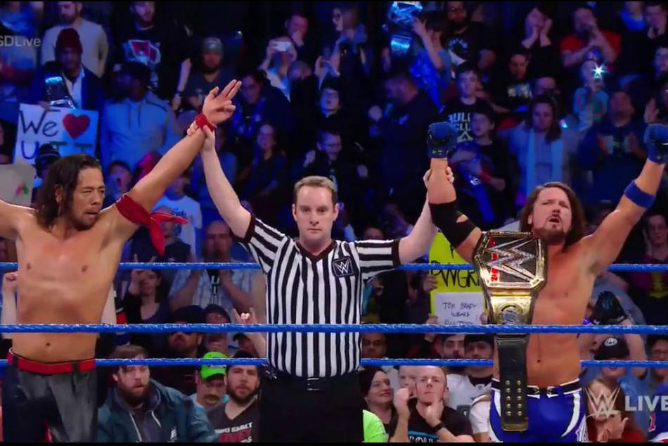 Nakamura (left) & AJ Styles (image courtesy Twitter) Nakamura (left) & AJ Styles (image courtesy Twitter)