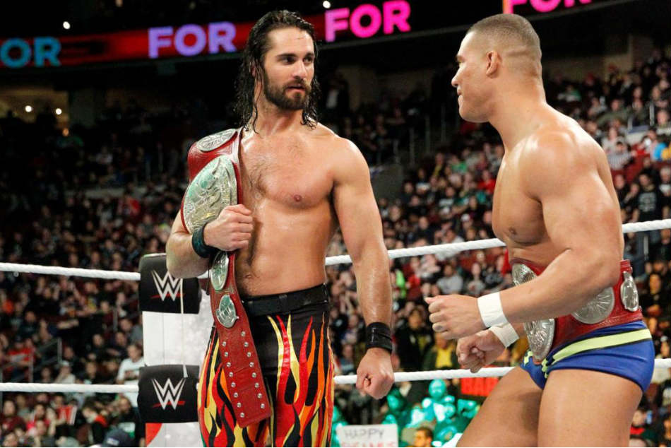 A file picture of Jason Jordan (right) and Seth Rollins (Image: WWE.com)