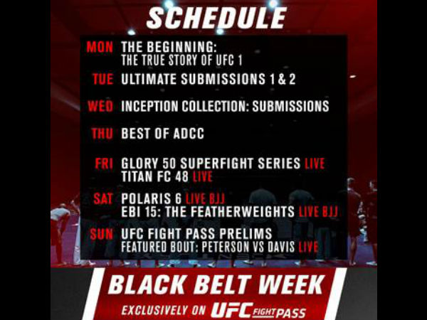 Black Belt Week schedule