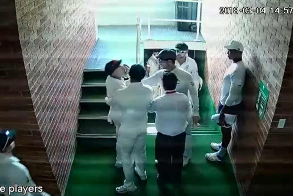 CCTV footage: Tim Paine stops David Warner