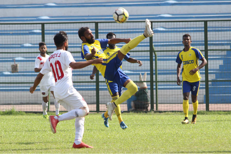Action from the Goa vs Punjab Santosh Trophy match in Kolkata on Wednesday (Image: AIFF Media)