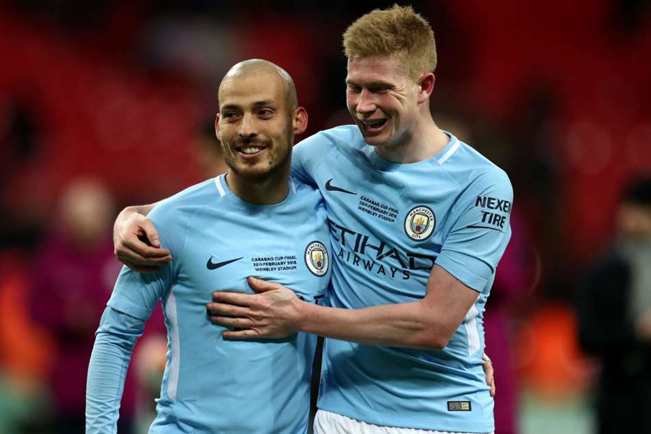 Manchester City duo David Silva (left) and Kevin De Bruyne Manchester City duo David Silva (left) and Kevin De Bruyne