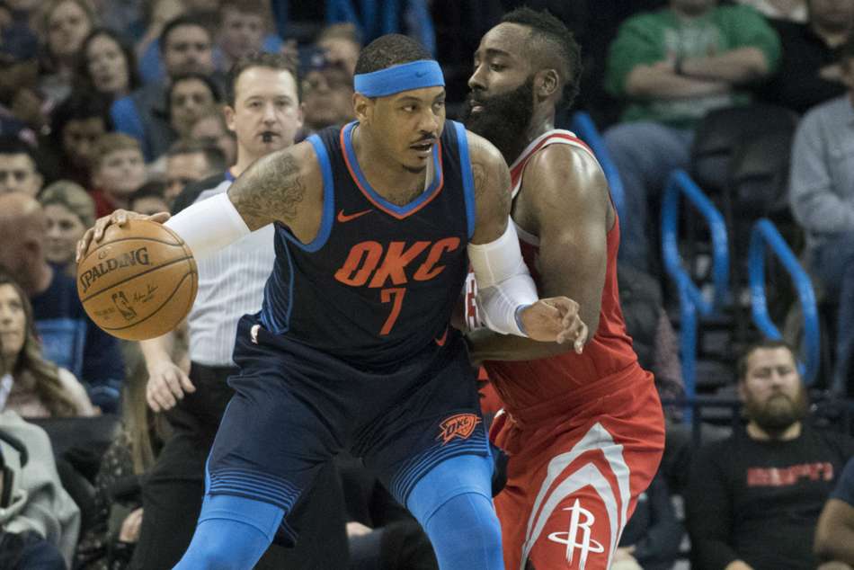 Carmelo Anthony (left) to join James Harden at Rockets Carmelo Anthony (left) to join James Harden at Rockets