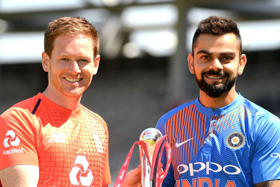 England captain Eoin Morgan and Indian skipper Virat Kohli England captain Eoin Morgan and Indian skipper Virat Kohli