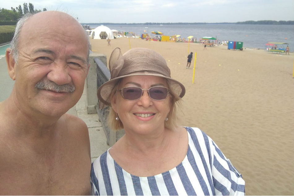 Zukhra Khasanov with her husband Ravil in Samara
