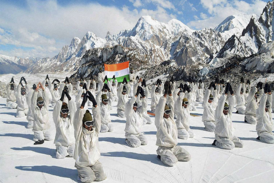 File photo: Indian soldiers perform Yoga on 2nd International Yoga Day in Siachen File photo: Indian soldiers perform Yoga on 2nd International Yoga Day in Siachen