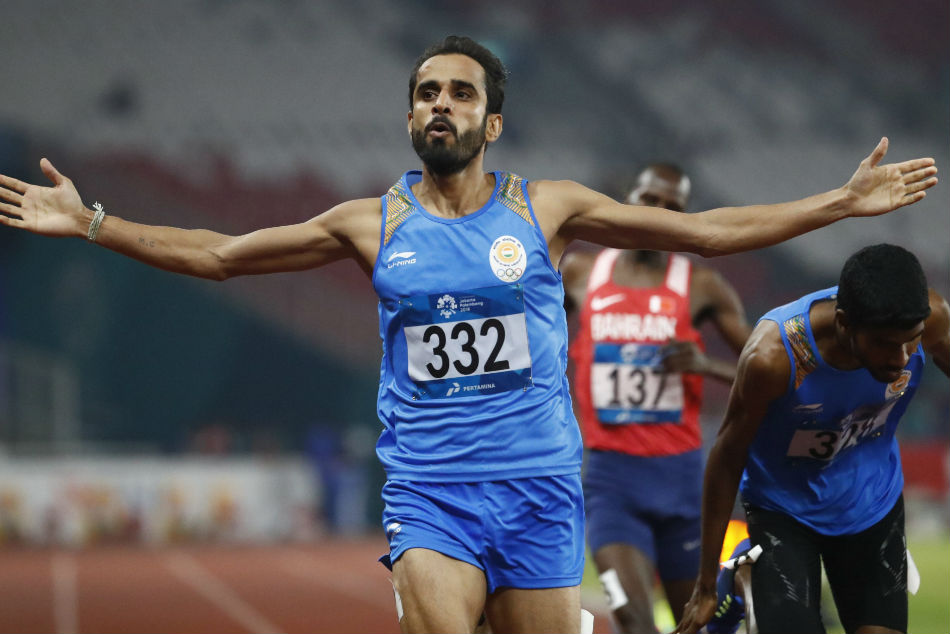 Manjit Singh after his 800m gold at the Asian Games 2018