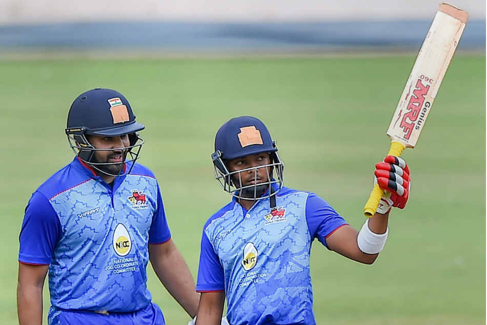 Prithvi Shaw of Mumbai celebrates his fifty Prithvi Shaw of Mumbai celebrates his fifty