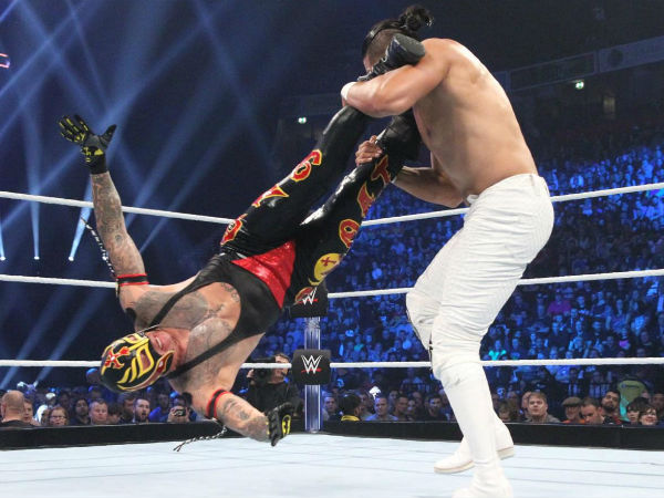 Mysterio and Almas clash