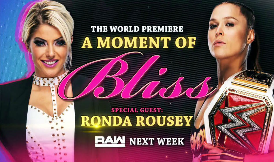 Moment of Bliss segment announced on WWE Raw (image courtesy Twitter) Moment of Bliss segment announced on WWE Raw (image courtesy Twitter)