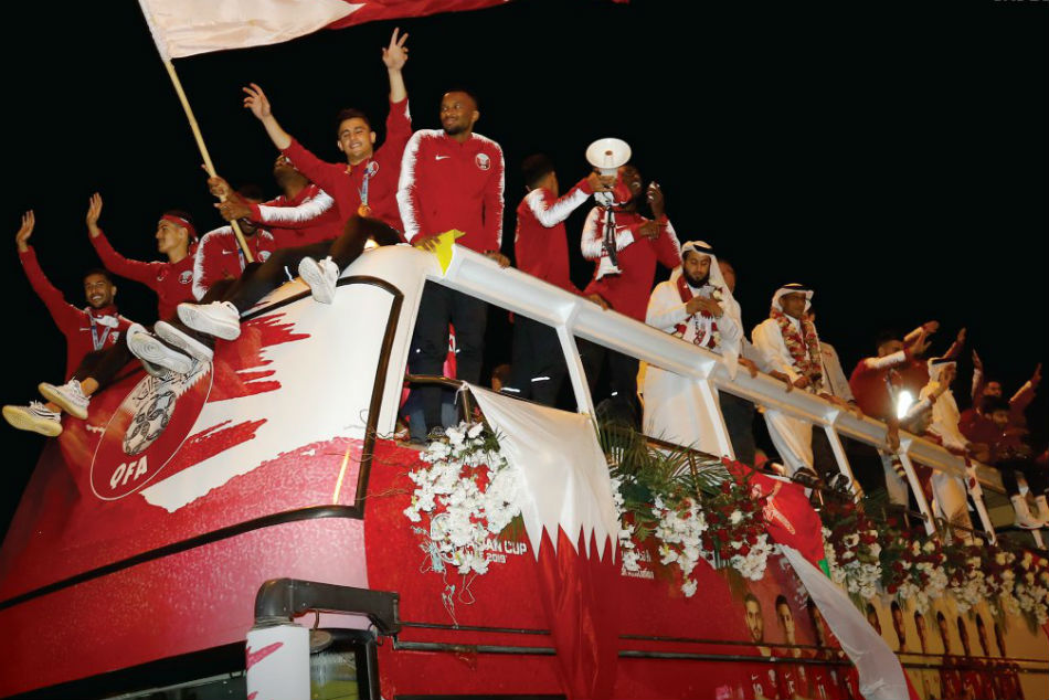 The victorious Qatar team received a red-carpet welcome back home in Doha. Images: Twitter The victorious Qatar team received a red-carpet welcome back home in Doha. Images: Twitter