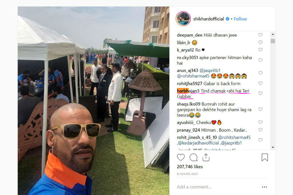 Harbhajan Singh trolls Shikhar Dhawan as Gabbar posts selfie on Instagram