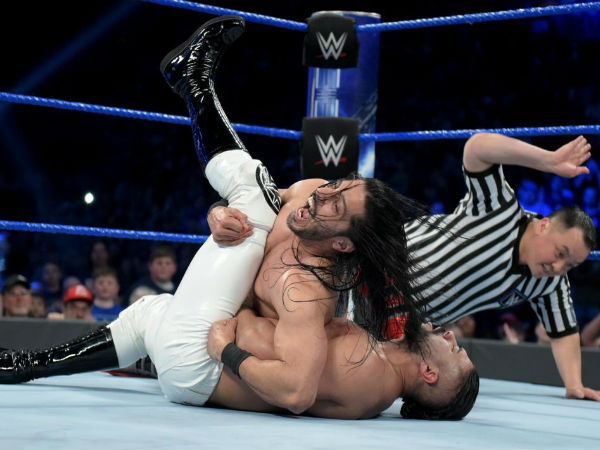 Blue team's MITB ladder match participants clash