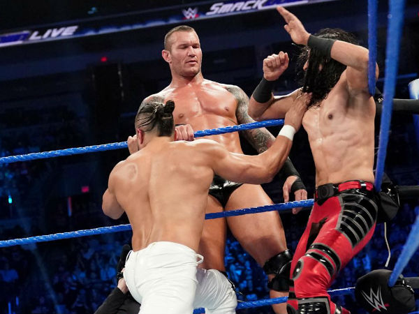 Fatal 4-Way Match between team blue's MITB contenders